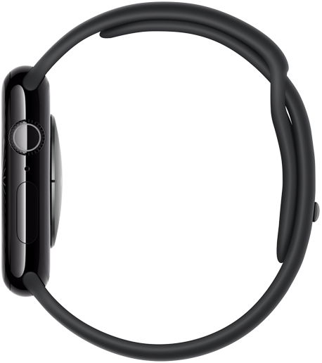 The right side of an Apple Watch Series 10 showing its thinness.