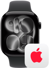 Apple Watch à côté du logo AppleCare+